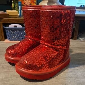 UGG Red Sequin Heart Boots